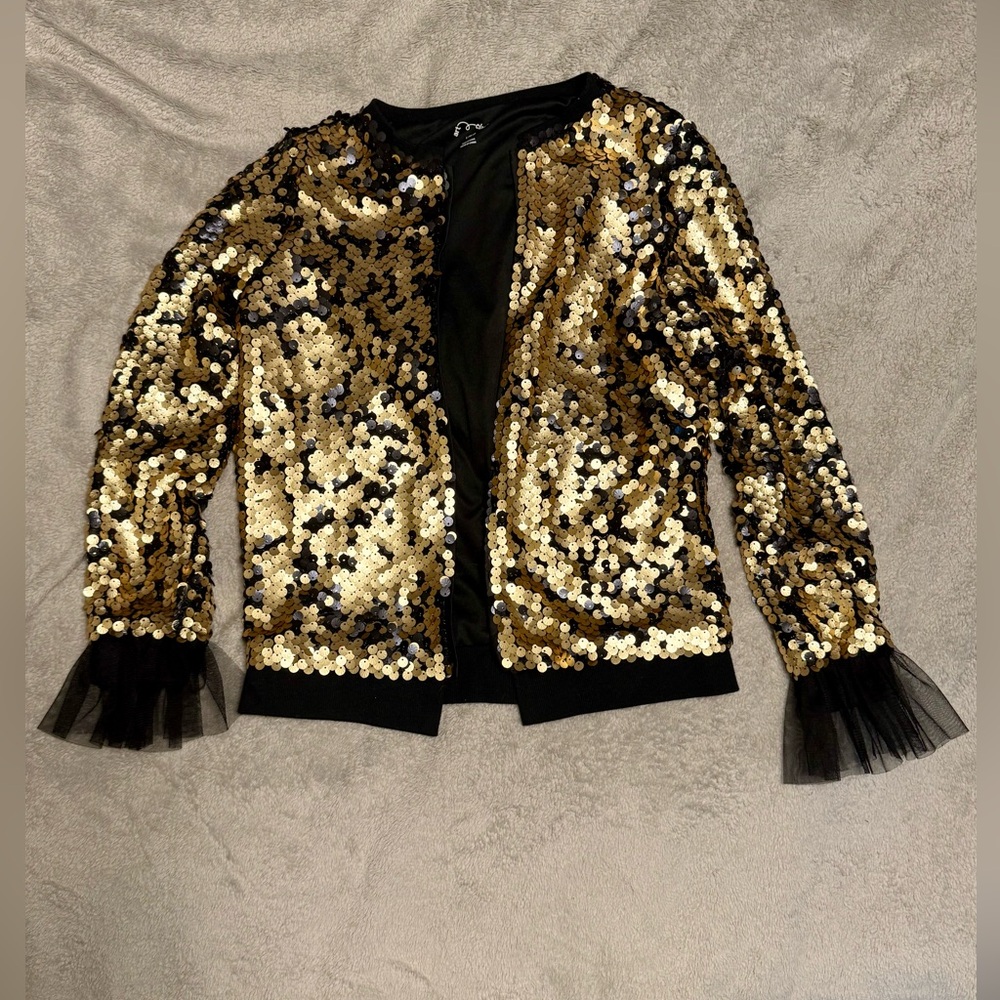 art class Gold and Black sequin girls blazer